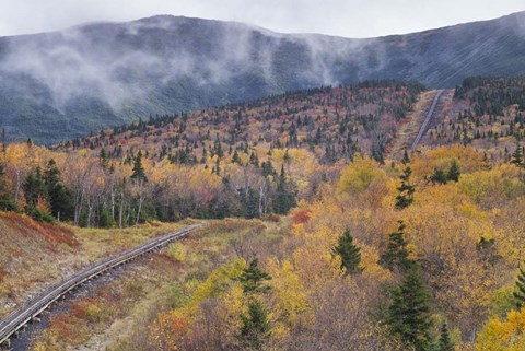 Framed New Hampshire, White Mountains, Bretton Woods, Mount Washington Cog Railway trestle Print