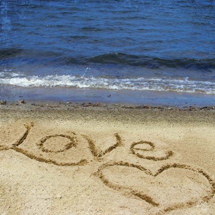 Framed Love In The Sand Print