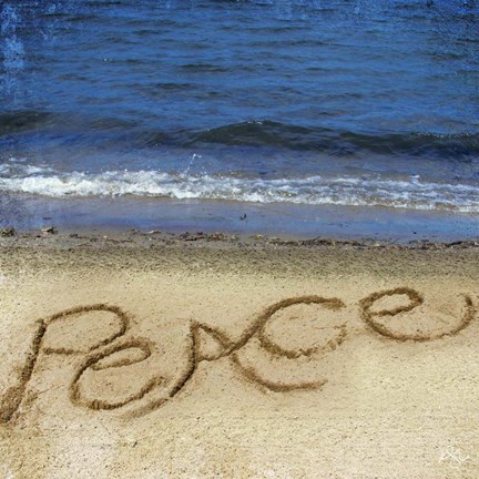 Framed Peace In The Sand Print