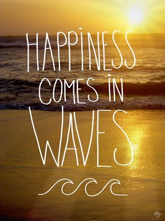 Framed Happiness In Waves Print