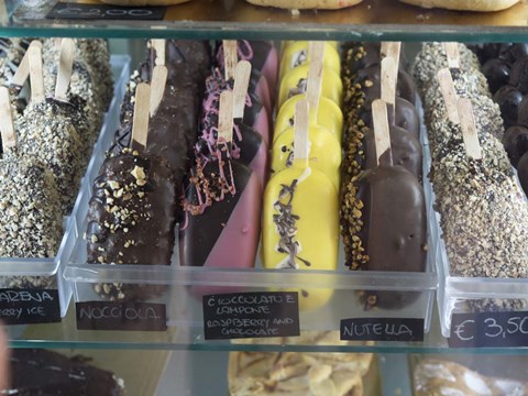 Framed Ice Cream Treats, Volterra, Tuscany, Italy Print
