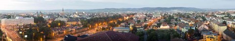 Framed City at Dusk, Sibiu, Transylvania, Romania Print