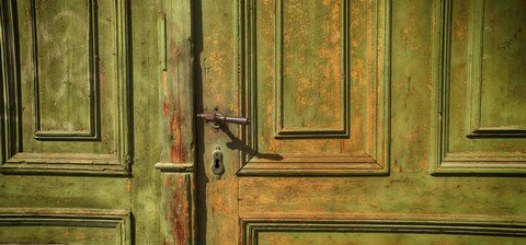 Framed Closed Door of a House,  Transylvania, Romania Print