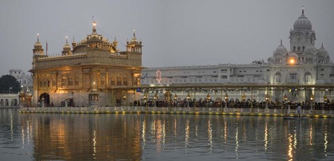 Framed Golden Temple at Dusk, Amritsar, India Print