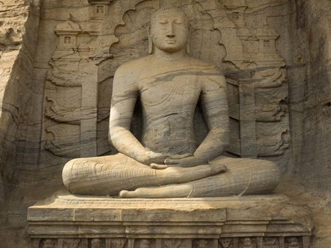 Framed Buddha Figure at Gal Vihara, Polonnaruwa, Sri Lanka Print