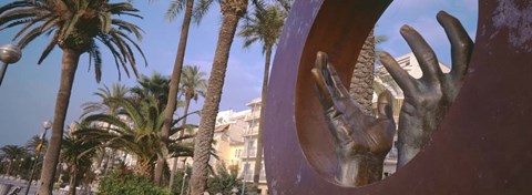 Framed Hand Sculpture, Barcelona, Spain Print