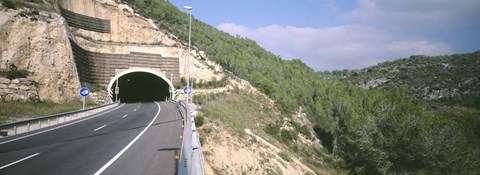 Framed Road Passing Through a Tunnel, Barcelona, Spain Print