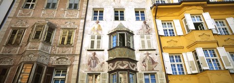 Framed Low Angle View of Old Buildings, Bolzano, Italy Print