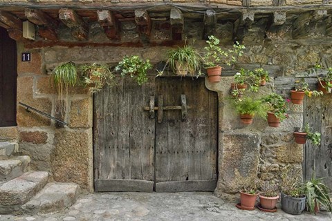 Framed Wooden Door II, San Martin de Trevejo, Spain Print