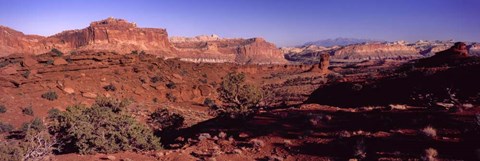 Framed Scenic view of Capitol Reef National Park, Utah Print