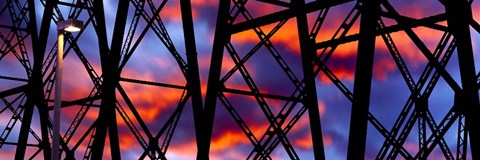 Framed Trestles of a Railway Bridge at Sunset, Gaviota State Park, California Print