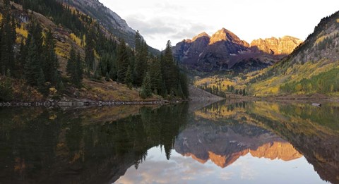 Framed Elk Mountains &amp; Maroon Bells Lake, Colorado Print