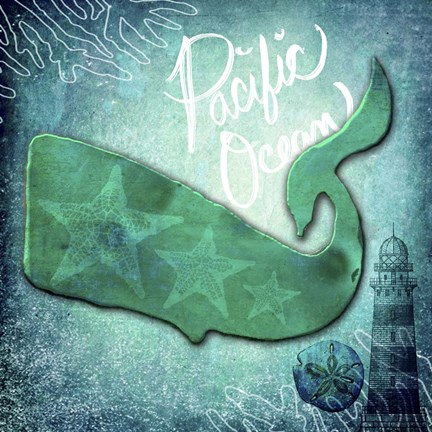 Framed Pacific Ocean Whale Print