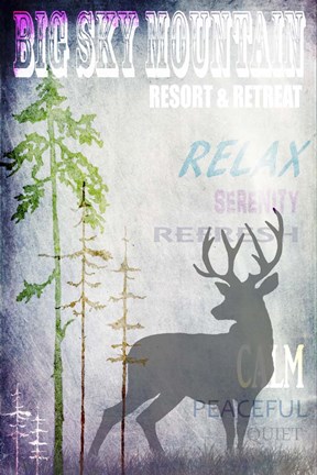 Framed Big Sky Mountain Print