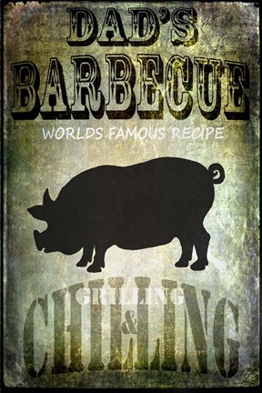 Framed Dad&#39;s BBQ Print