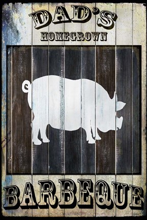 Framed Dads BBQ 2 Print