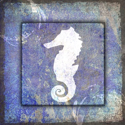 Framed Beach House Sea Horse Print