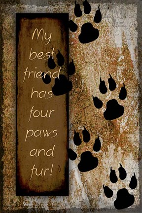Framed Your True Friend Has Four Paws Print
