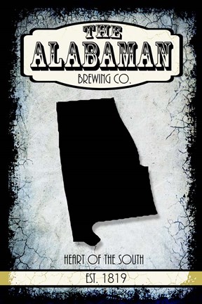 Framed States Brewing Co - Alabama Print