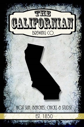 Framed States Brewing Co - California Print