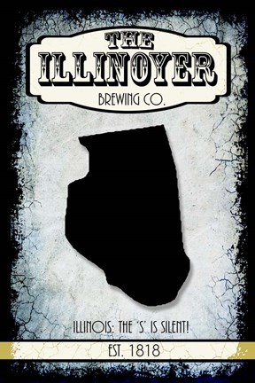 Framed States Brewing Co - Illinois Print