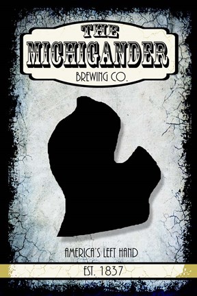 Framed States Brewing Co - Michigan Print