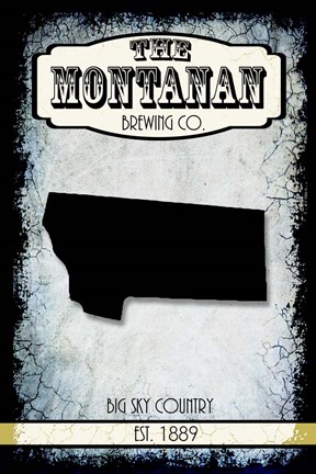 Framed States Brewing Co - Montana Print