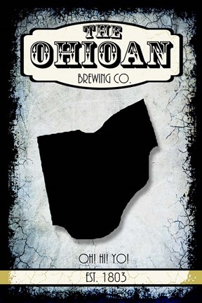 Framed States Brewing Co - Ohio Print