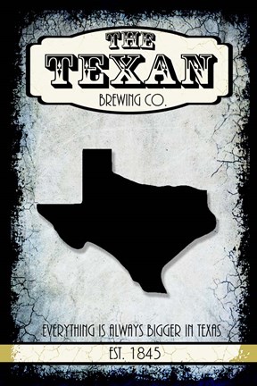 Framed States Brewing Co - Texas Print