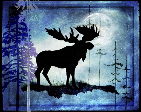Framed Midnight Moose Print