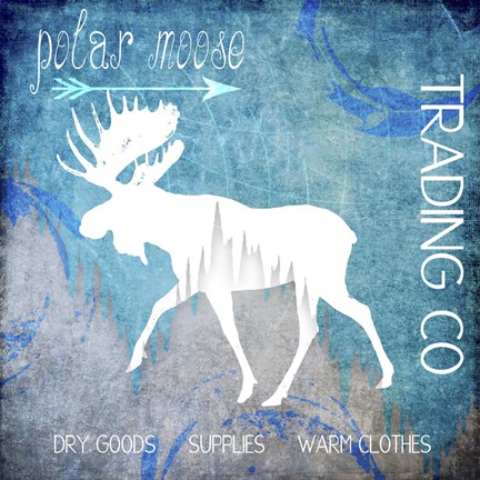 Framed Polar Ice Moose Print