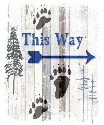 Framed Blue Moose - This Way II Print