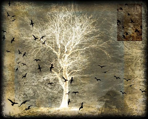 Framed Raven&#39;s World Spirit Tree Print