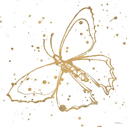 Framed Golden Wings II Print