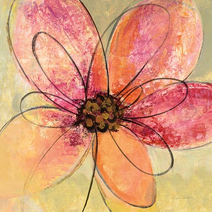 Framed Neon Floral III Print