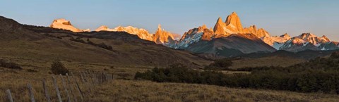 Framed Sunrise over Mt Fitzroy, Patagonia, Argentina Print