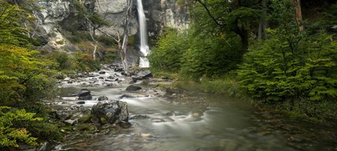 Framed Forest Waterfall, Patagonia, Argentina Print