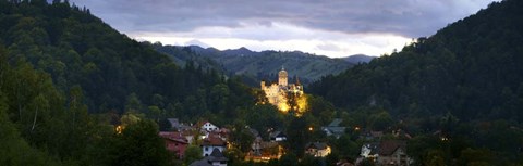 Framed Bran Castle Illuminted, Transylvania, Romania Print