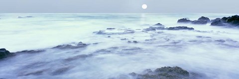 Framed Full Moon Over the Baja California Coast, Baja California, Mexico Print