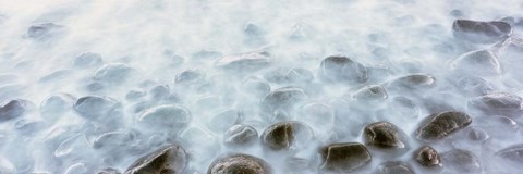 Framed Cobblestones in Water, Las Rocas Beach, Baja California, Mexico Print