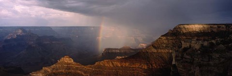 Framed Monsoon and Rainbow, Grand Canyon, Arizona Print