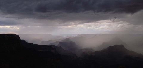 Framed Inner Canyon and Rainstorm over the Grand Canyon, Arizona Print