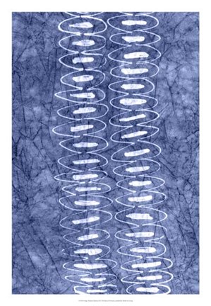Framed Indigo Primitive Patterns II Print