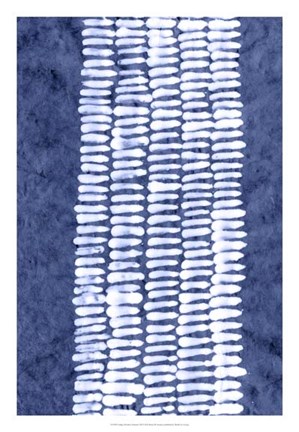 Framed Indigo Primitive Patterns VII Print