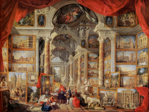 Framed Views of Modern Rome 18th Century Print