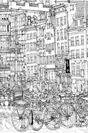 Framed B&amp;W City Scene I Print