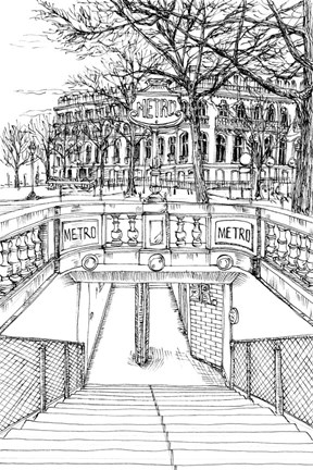 Framed B&amp;W City Scene VI Print