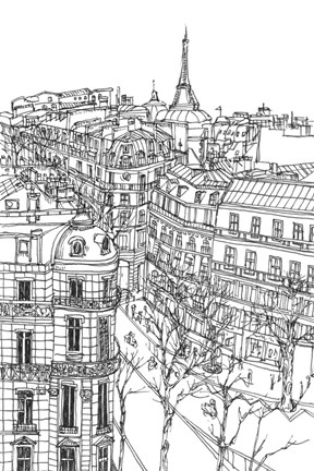 Framed B&amp;W City Scene IX Print