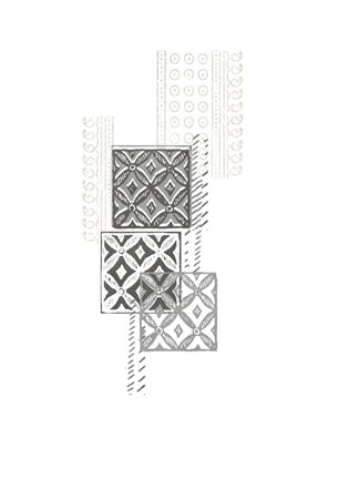 Framed Block Print Composition II Print