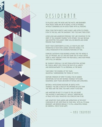 Framed Desiderata Abstract Geometric Background Print